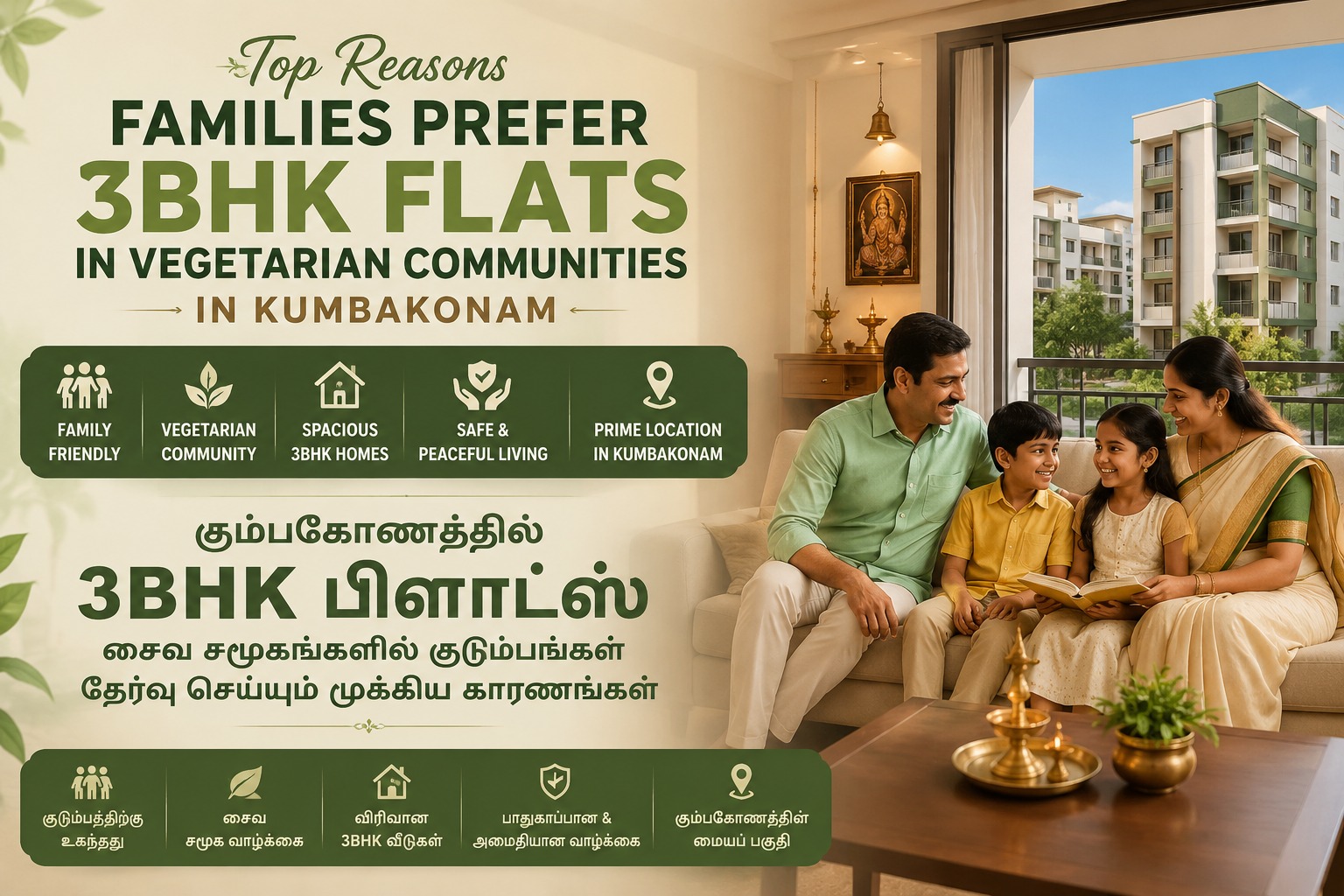 Why 3BHK Homes in Kumbakonam Are Perfect for Vegetarian Families